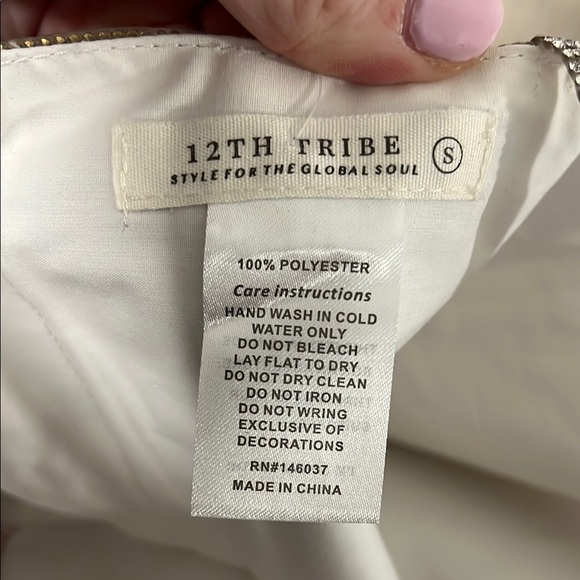 12th Tribe Shira Silver Rhinestone Crop Top - Picture 4 of 5